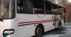 ​На Житомирщині згорів рейсовий автобус, який перевозив пасажирів. ФОТО/