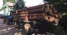 ​На Житомирщині затримали трактор з краденим лісом. ФОТО/