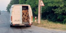​В Житомирской области задержали микроавтобус с нелегальной древесиной/
