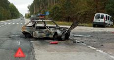 ​В Житомирской области в результате ДТП загорелся автомобиль/