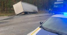 ​ДТП на Житомирщині: Вантажівка з напівпричепом з'їхала до кювету. ФОТО/